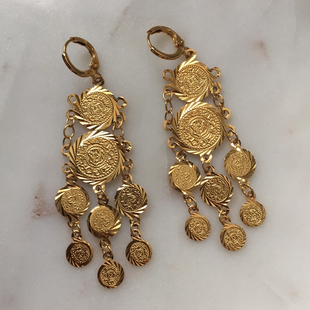 18k gold plated chandelier earrings